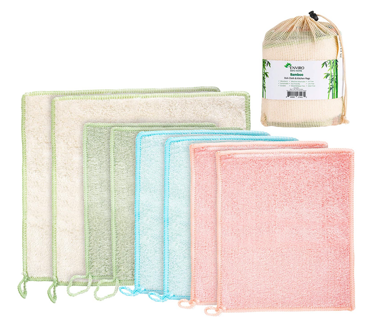 Dish Cloths & Kitchen Rags, 8pc | Enviro Safe Home