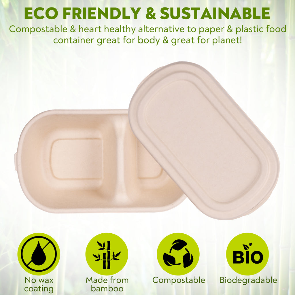Non Plastic Eco Friendly Sugarcane Meal Food Storage Containers