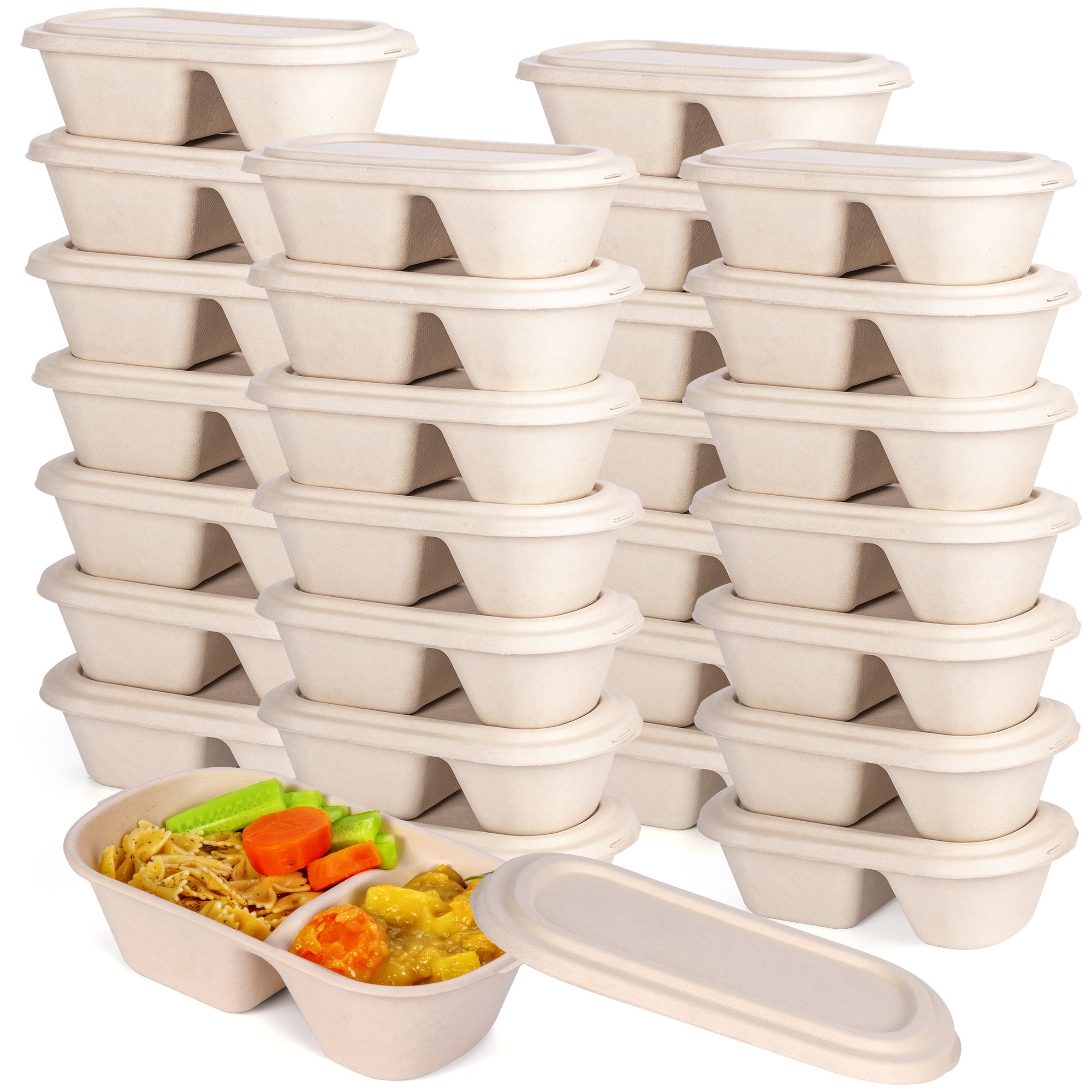 Eco-Products Folia™ Take-Out Containers, 2-1/2H x 5-7/16W x 6D, Pack Of  300 Containers