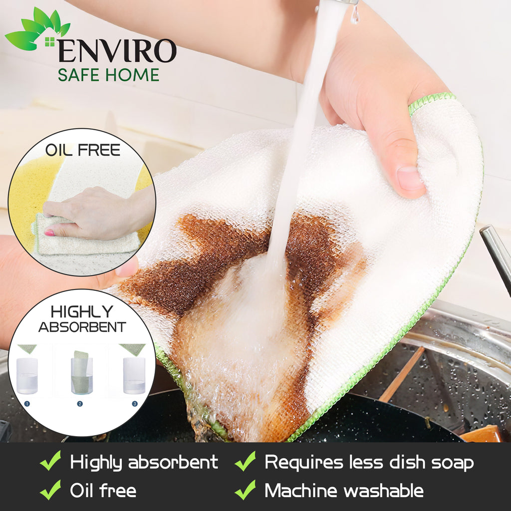Wiping Rags Bamboo Fiber Towel Cleaning Washing Dish Cloth Clean Rags  Kitchen