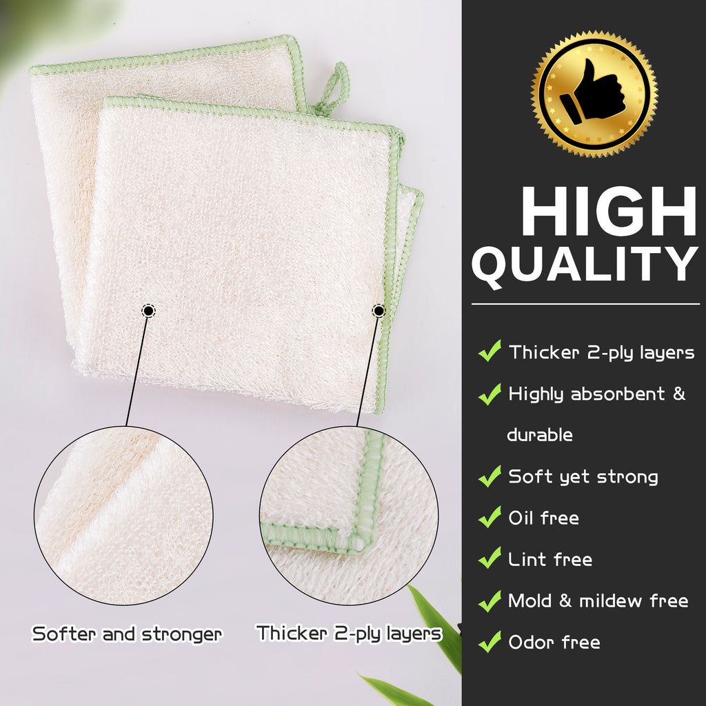 HYER KITCHEN Microfiber Kitchen Rags - 6 Pack, Absorbent & Lint Free Cleaning Cloths